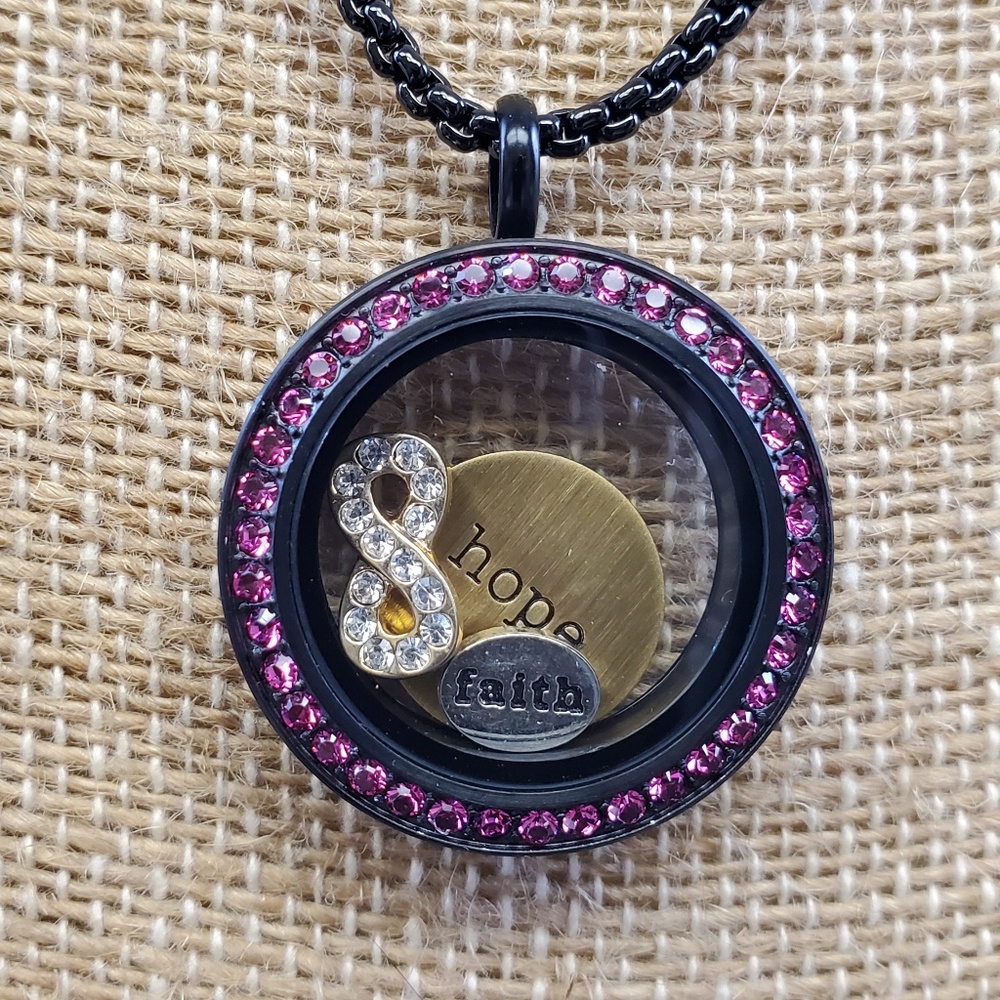 Origami Owl Med Black Locket - Friendship